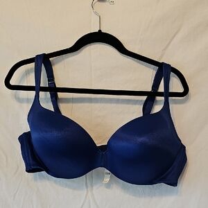 Cacique Blue Molded Cup Bra with Underwire Support Push Up Style
